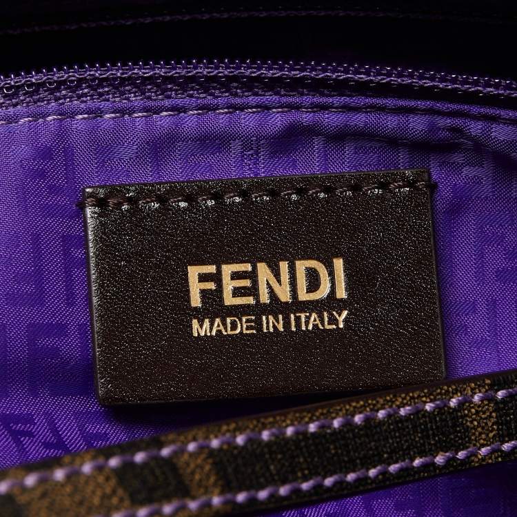 Pre Owned Fendi Tobacco Zucca Coated Canvas Medium Roll Shopper Tote