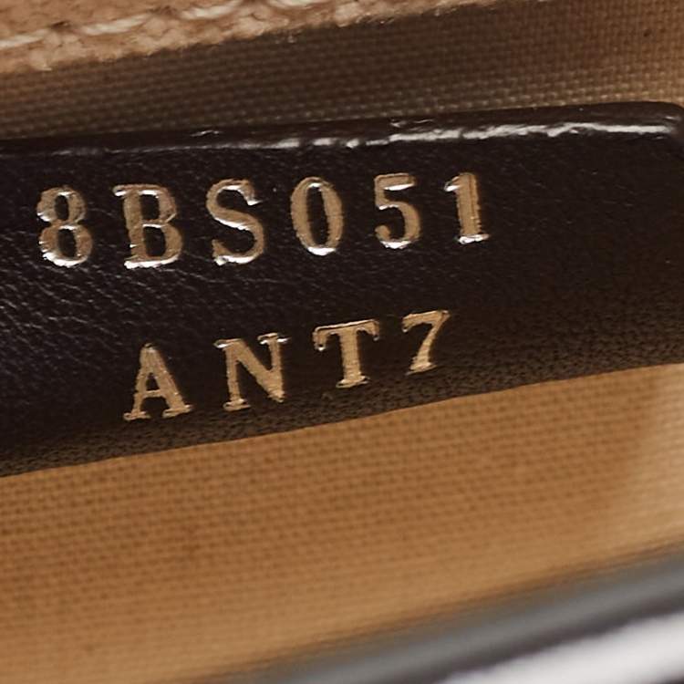 Pre Owned Fendi Black/Cream Patent Leather and Canvas Mini Sunshine Tote