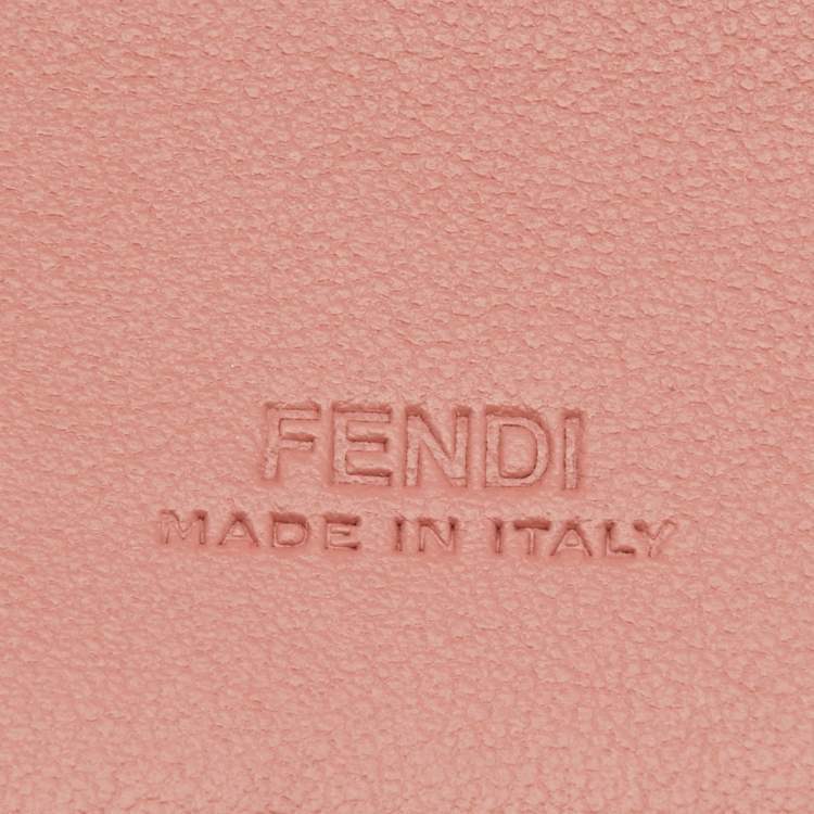 Pre Owned Fendi Blush Pink Silk Phone Baguette Bag