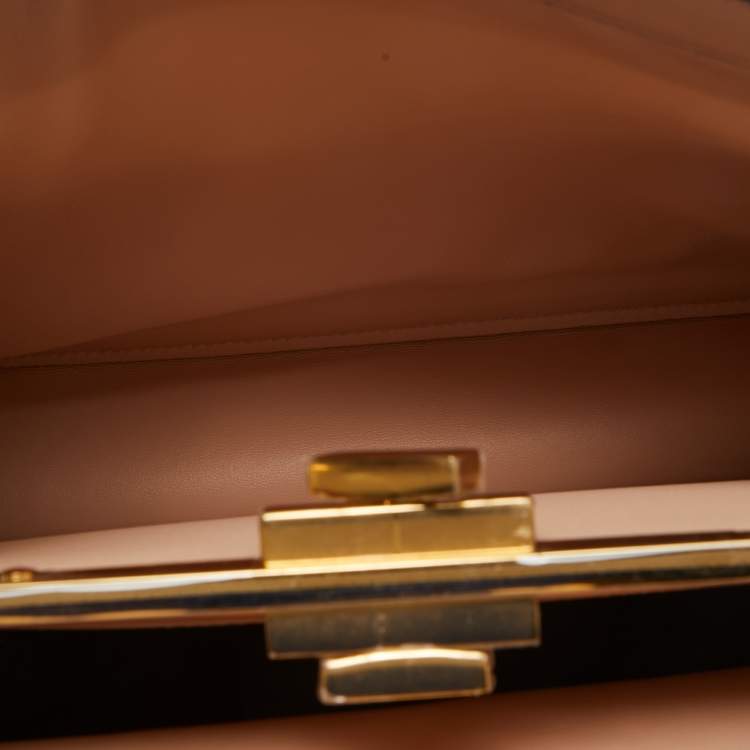 مملوكة مسبقًا Fendi White Leather Medium Inlay Peekaboo ISeeU Top Handle Bag