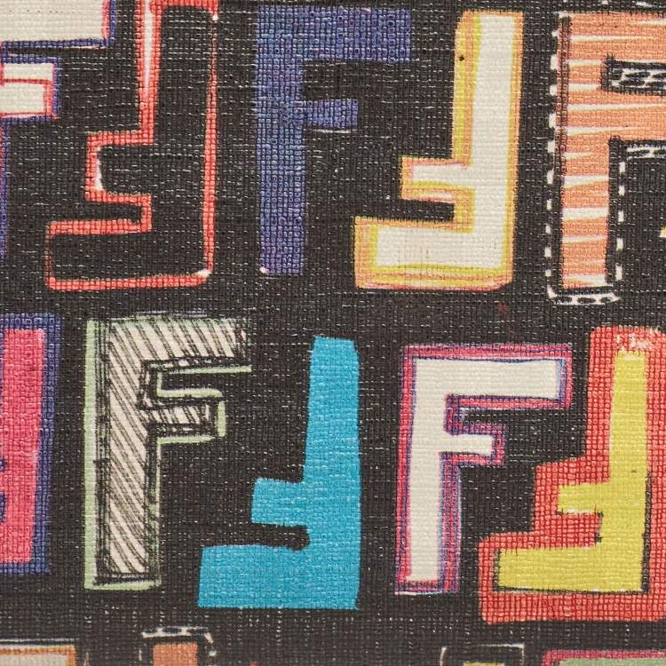 Pre Owned Fendi Multicolor Zucca Coated Canvas Zip Around Wallet