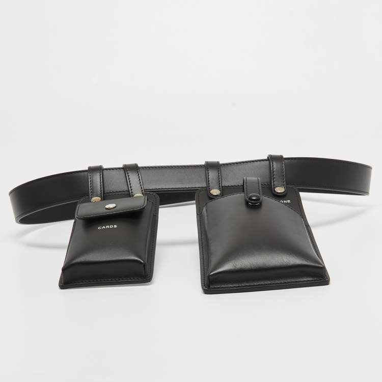 Pre Owned Fendi Black Leather Utility Pouch Belt Bag