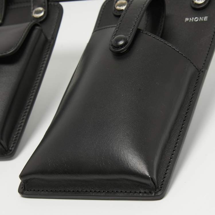 Pre Owned Fendi Black Leather Utility Pouch Belt Bag