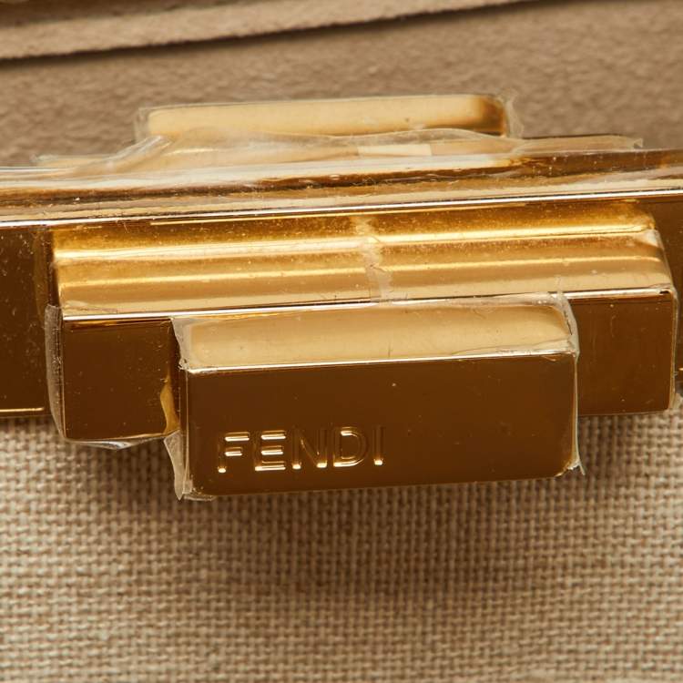 مملوكة مسبقًا Fendi Beige Leather Medium Peekaboo ISeeU Top Handle Bag