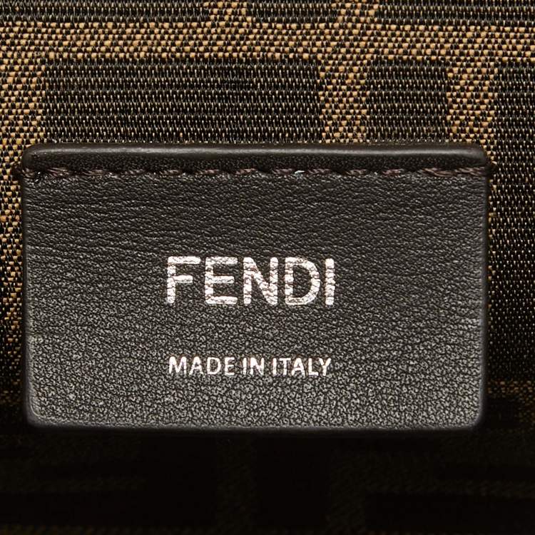 Pre Owned Fendi Multicolor Suede and Leather Small Fendi First Clutch