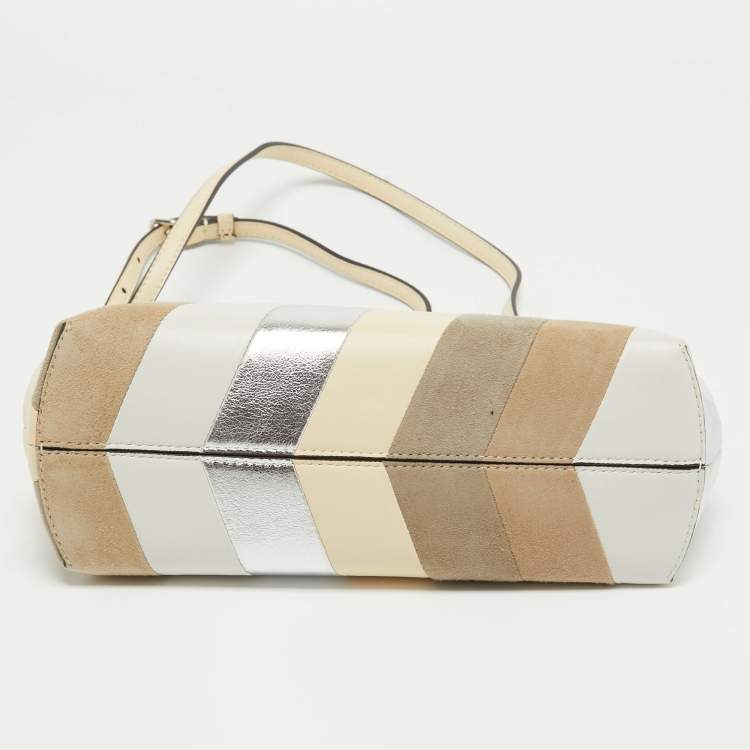 Pre Owned Fendi Multicolor Suede and Leather Small Fendi First Clutch