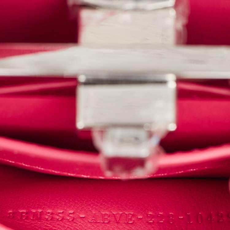 Pre Owned Fendi Pink Leather Petite Peekaboo ISeeU Top Handle Bag