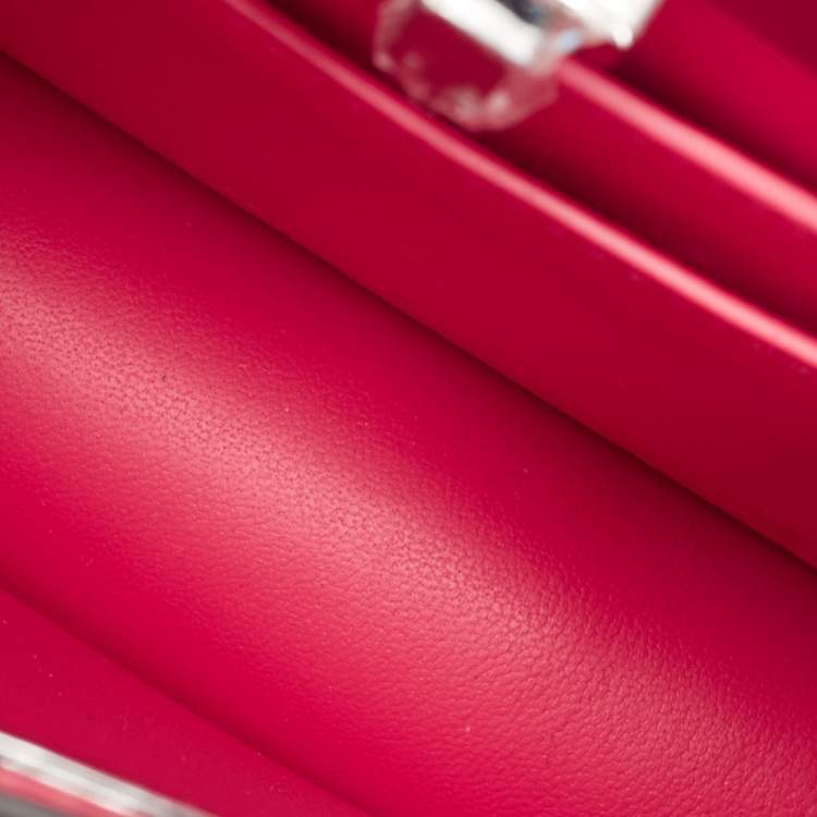 Pre Owned Fendi Pink Leather Petite Peekaboo ISeeU Top Handle Bag