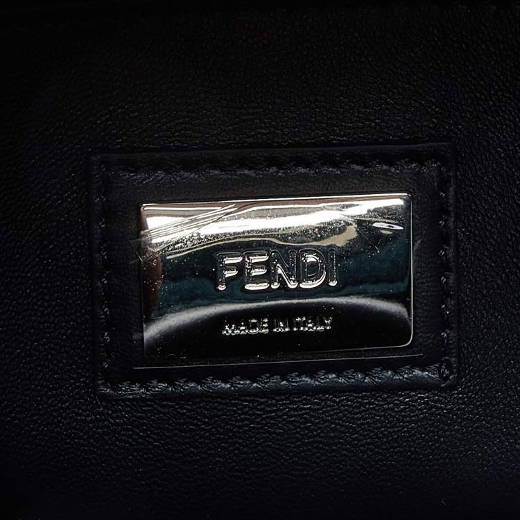 مملوكة مسبقًا Fendi Blue Watersnake Leather and Suede Regular Peekaboo Top Handle Bag