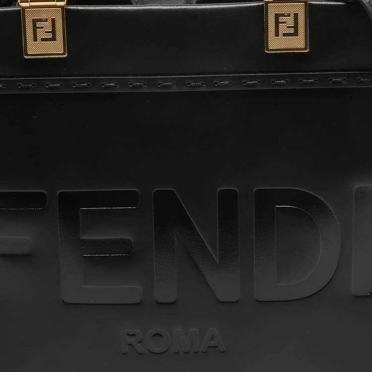 Pre Owned Fendi Black Leather Small Sunshine Tote