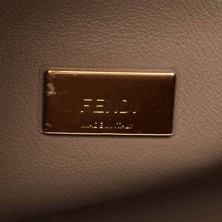 Pre Owned Fendi Black Leather Peekaboo Iconic Essentially Top Handle Bag
