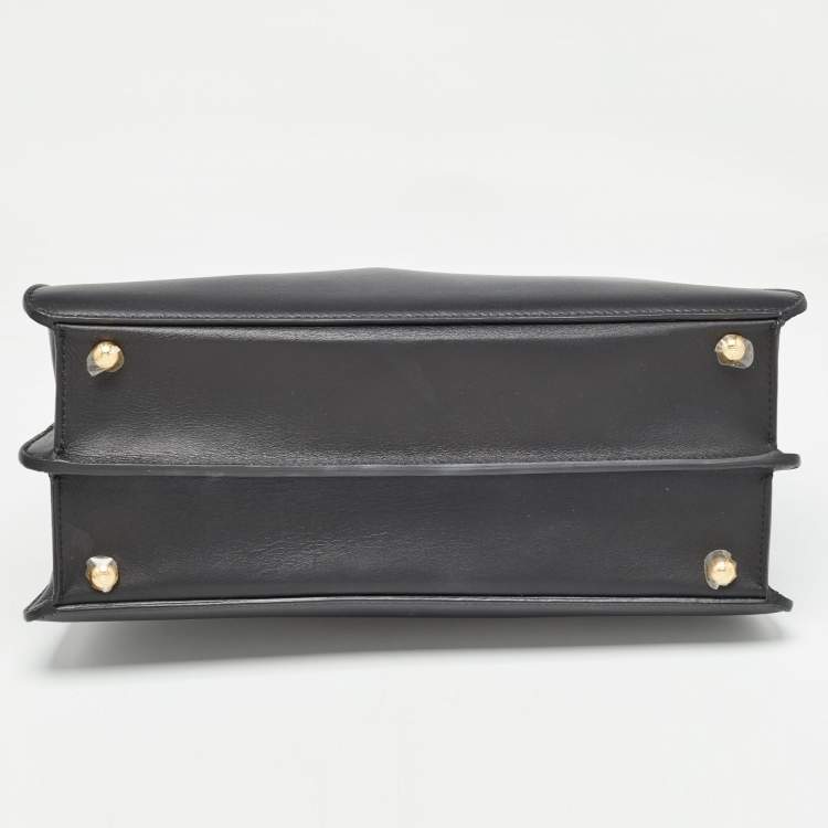 مملوكة مسبقًا Fendi Black Leather Medium Peekaboo ISeeU Top Handle Bag