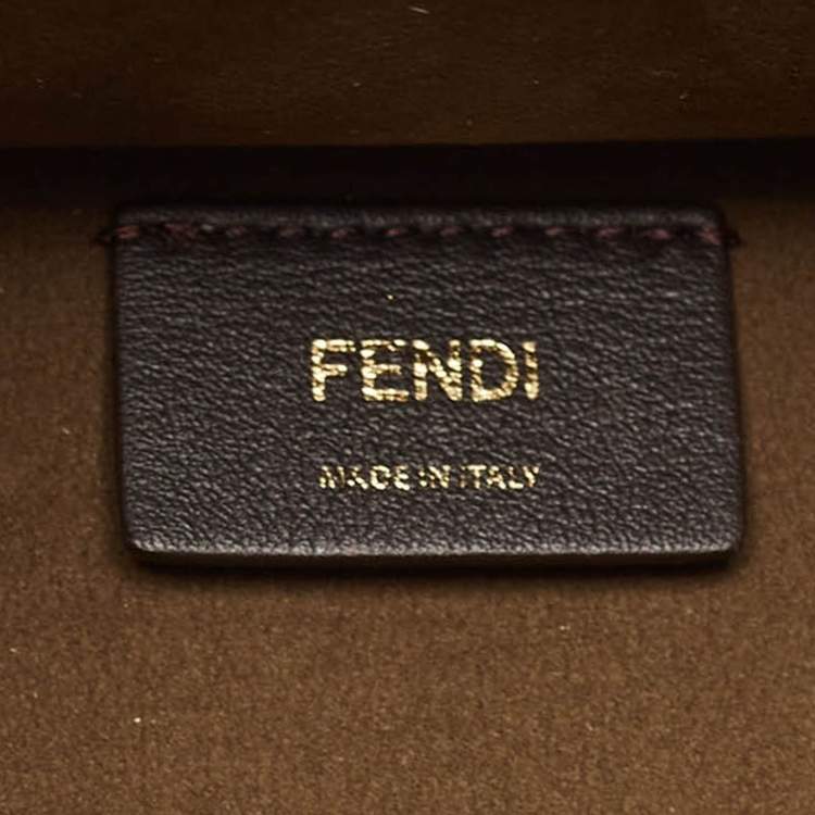Pre Owned Fendi Off White Zucca Embossed Leather Medium Sunshine Tote
