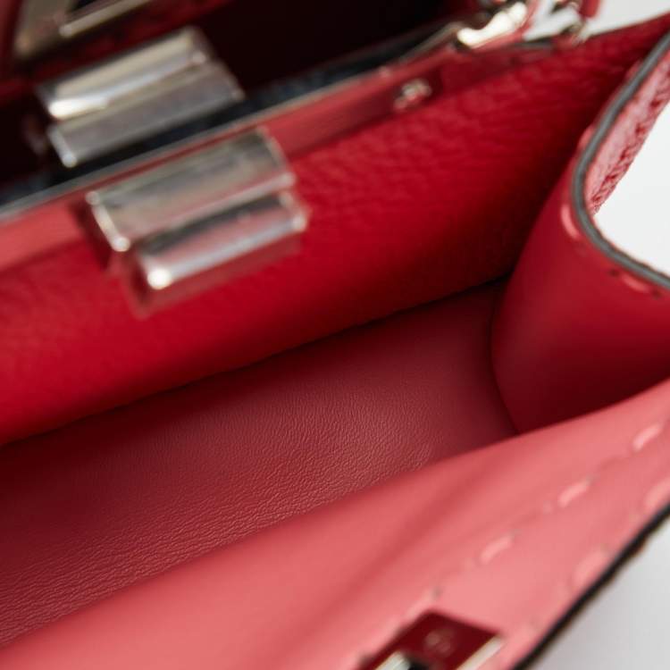مملوكة مسبقًا Fendi Pink Selleria Leather Small Peekaboo ISeeU Top Handle Bag