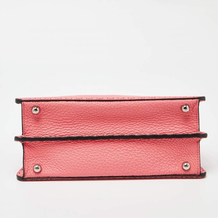 مملوكة مسبقًا Fendi Pink Selleria Leather Small Peekaboo ISeeU Top Handle Bag