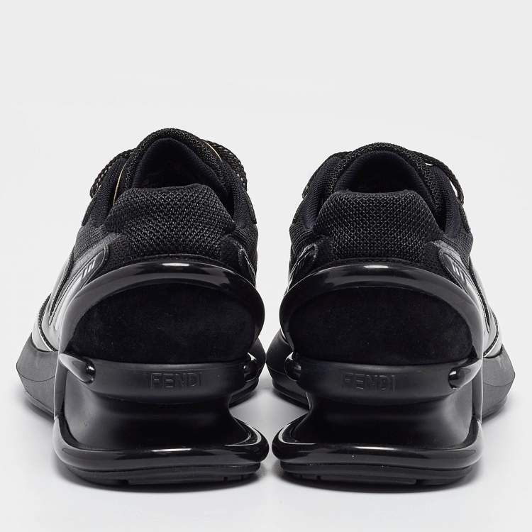 Pre Owned Fendi Black Suede and Leather Fendi first Sneakers Size 38