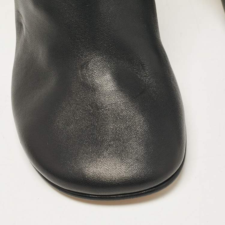 Pre Owned Fendi Black Leather Fendi First Ankle Length Boots Size  37