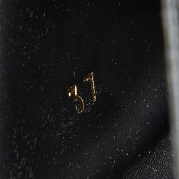 Pre Owned Fendi Black Leather Fendigraphy Flat Slide Sandals Size 37