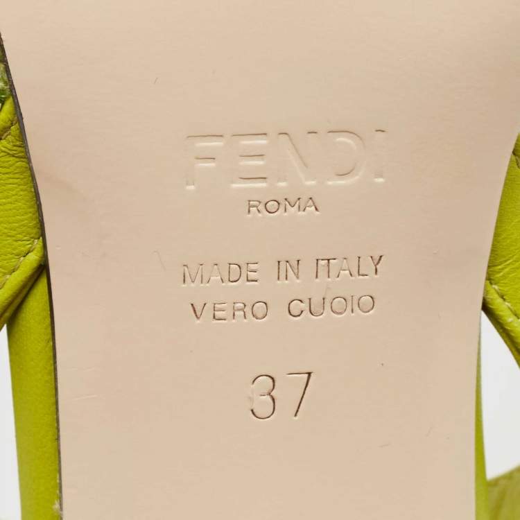 Pre Owned Fendi Green Sequins Embellished Fabric Colibri Lite Pumps Size 37