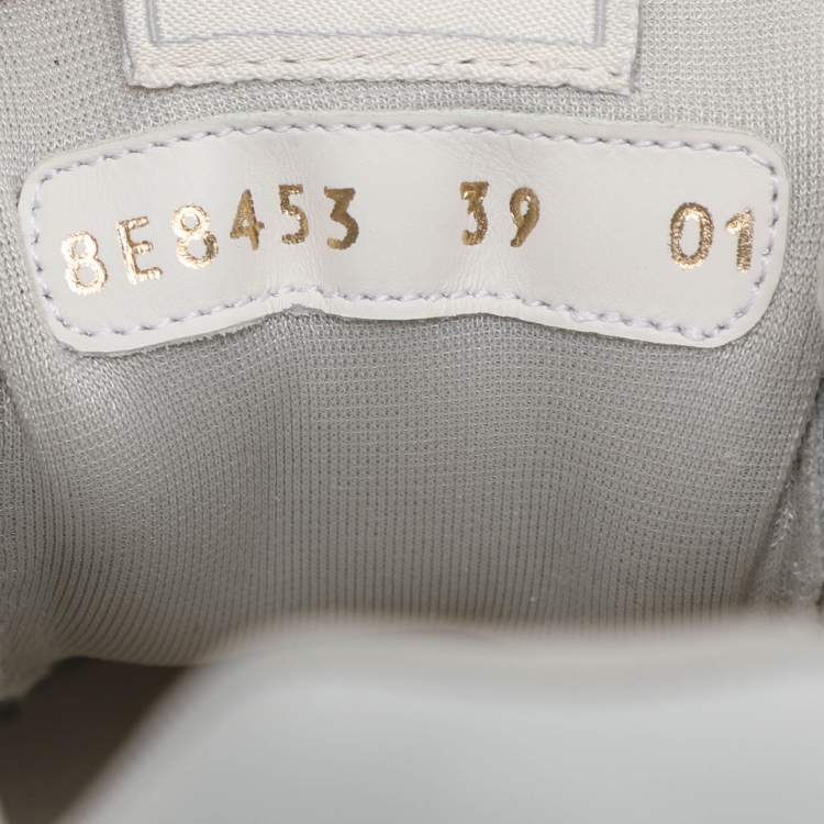 Pre Owned Fendi White/Grey Leather Low Top Sneakers Size 39