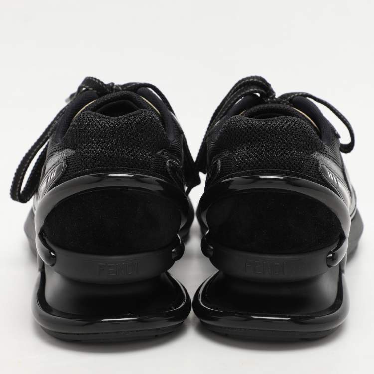 Pre Owned Fendi Black Suede and Leather Fendi first Sneakers Size 38