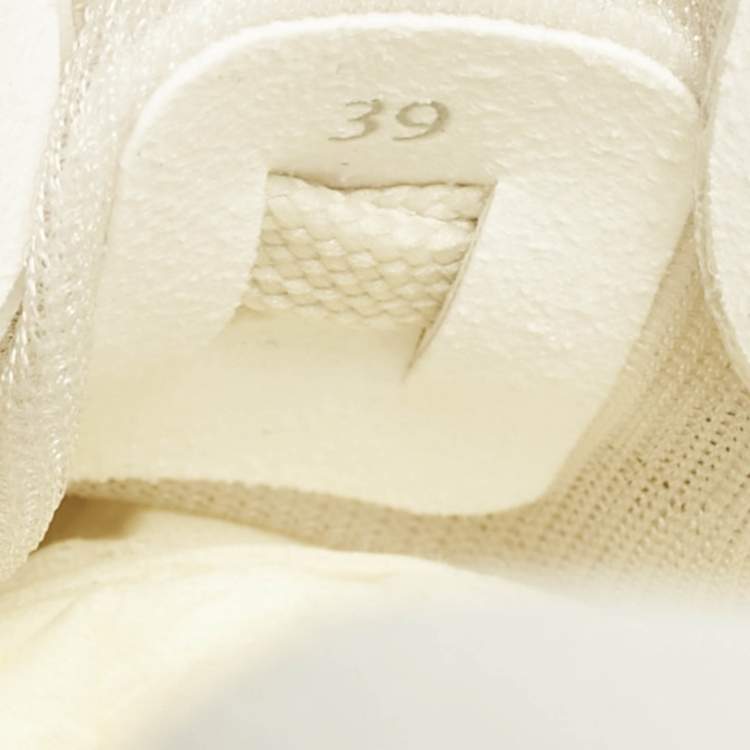 Pre Owned Fendi White/Cream Mesh Match Low Top Sneakers Size 39
