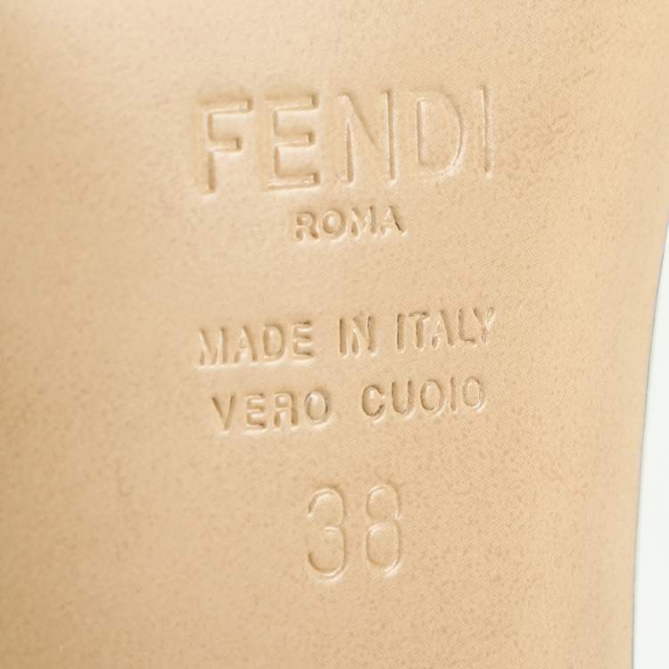 Pre Owned Fendi Gold Leather and Sequins Delfina Ankle Strap Sandals Size 38