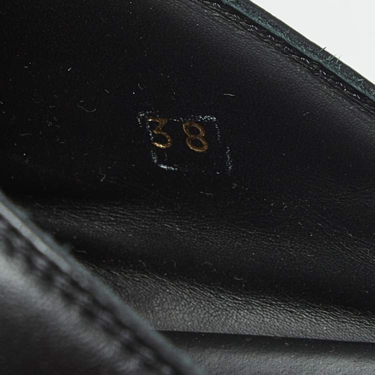 Pre Owned Fendi Fendigraphy Size 38 Black Leather Flat Slide