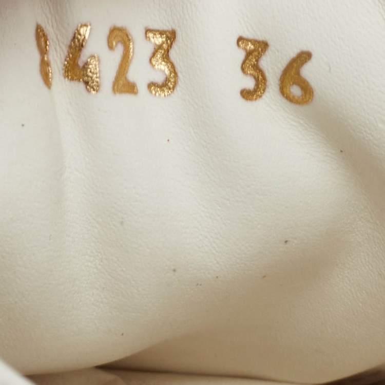 Pre Owned Fendi Size 36 White Leather Lace Up Low Top Sneakers