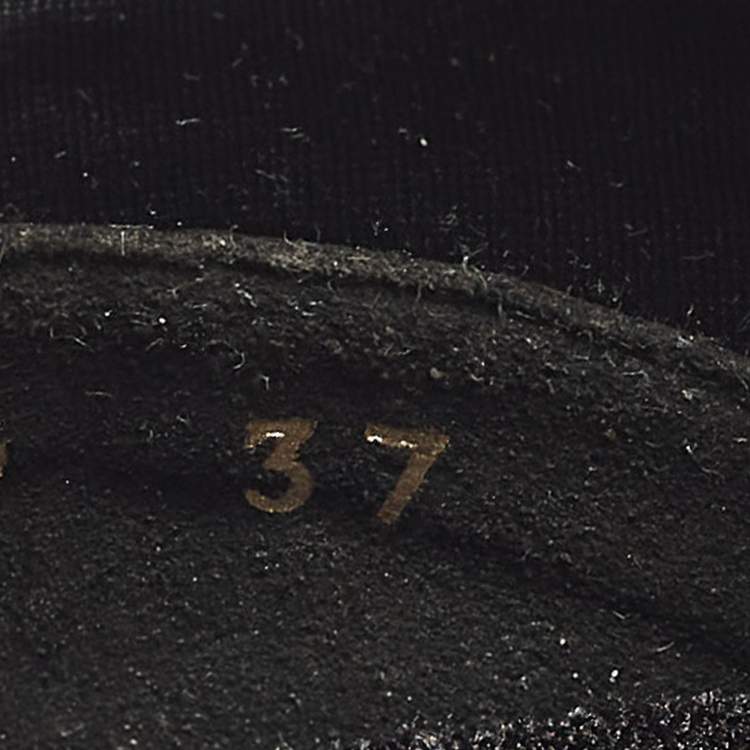 Pre Owned Fendi Size 37 Black FF Vertigo Mesh and Grosgrain Slip On Sneakers