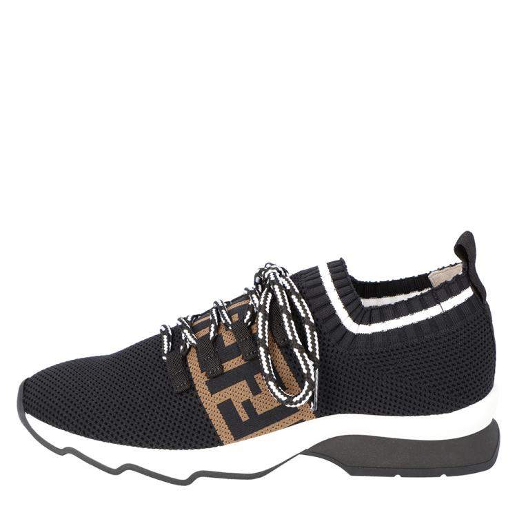 مملوكة مسبقًا Fendi Black Low Knit Sneakers Size 40