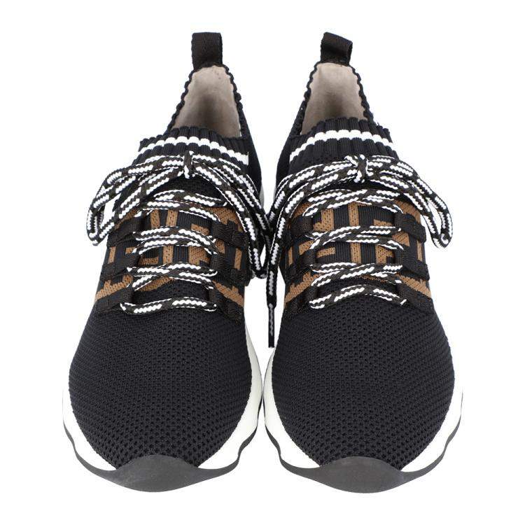 مملوكة مسبقًا Fendi Black Low Knit Sneakers Size 40