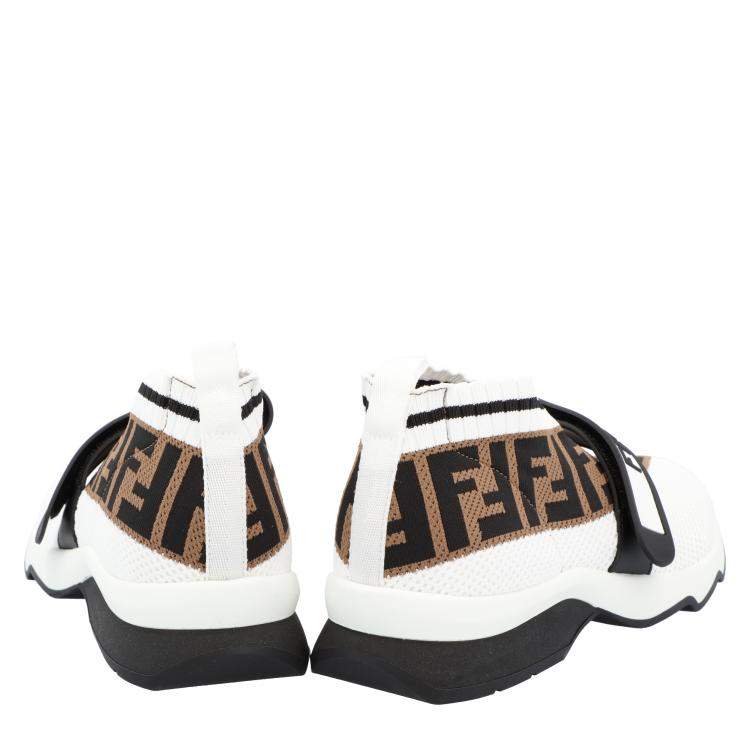 مملوكة مسبقًا Fendi White Rockoko Sneakers Size 37
