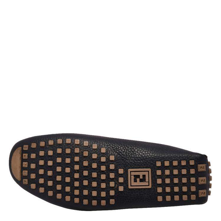 Pre Owned Fendi Multicolour Monster Leather Loafers EU 40