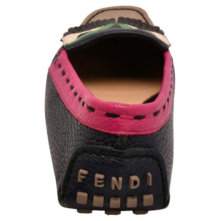 Pre Owned Fendi Multicolour Monster Leather Loafers EU 40