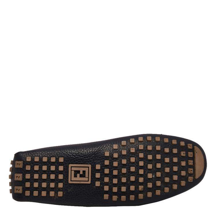 Pre Owned Fendi Multicolour Monster Leather Loafers EU 40