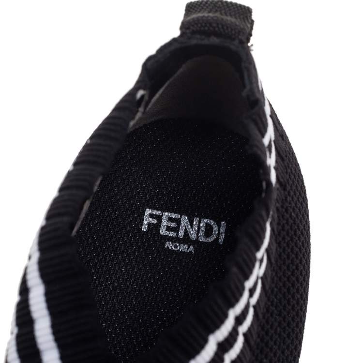 Pre Owned Fendi Multicolor Fabric and PVC Rockoko Mismatch Sneakers Size 37