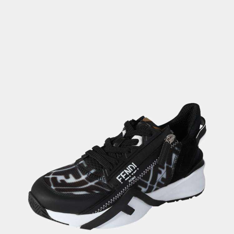 Pre Owned Fendi Black Wmns Flow FF Motif Low Sneakers EU 37
