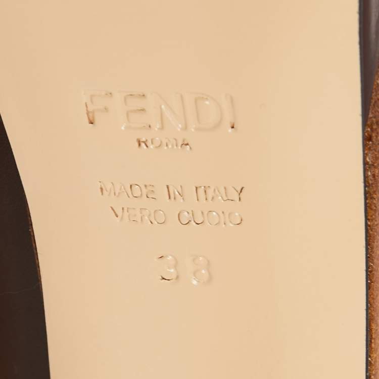 Pre Owned Fendi Burgundy Leather Platform Pumps Size 38
