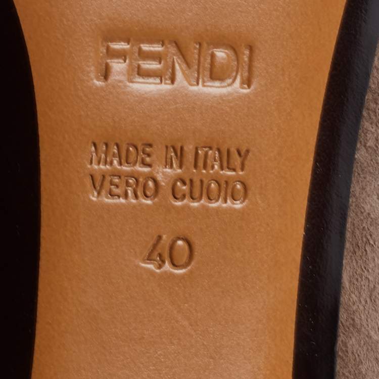 Pre Owned Fendi Grey Suede Slip On Loafers Size 40