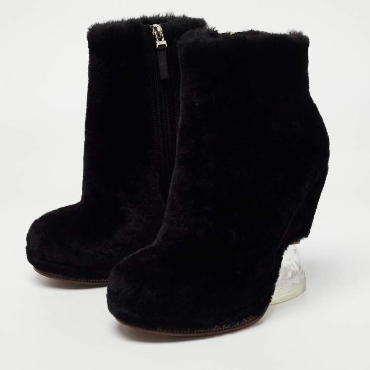 Fendi shearling boots best sale