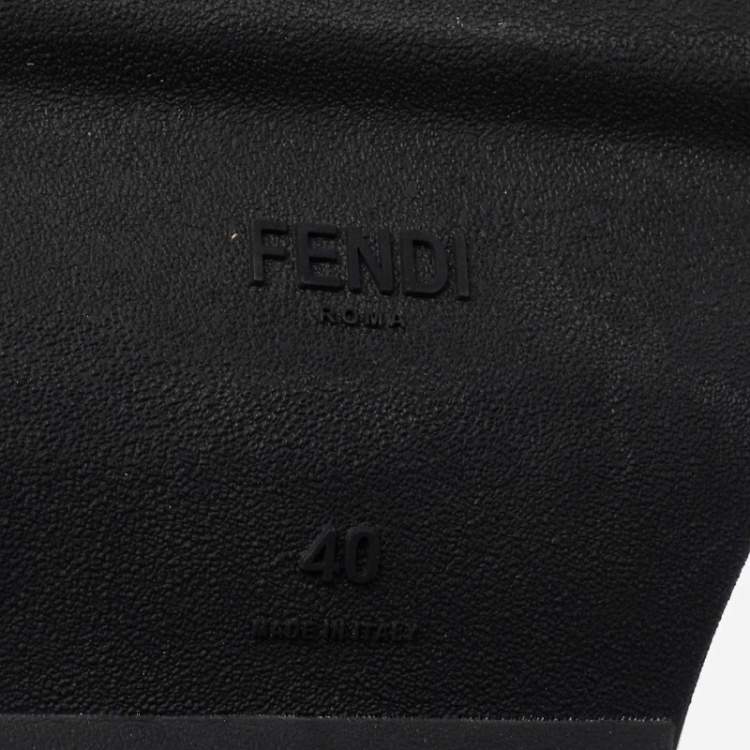 Pre Owned Fendi Black Knit Fabric Sock High Top Sneakers Size 40