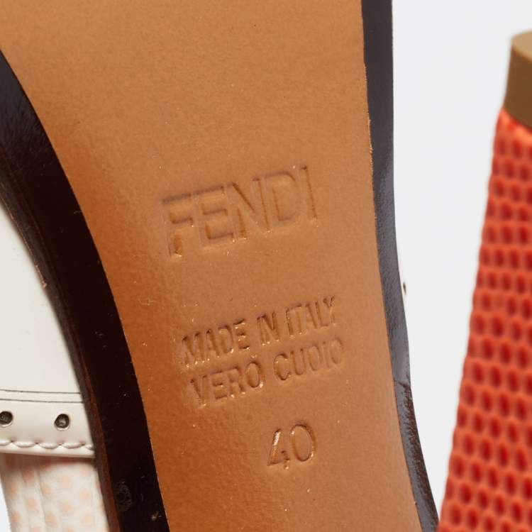 Pre Owned Fendi White Patent Leather Cut Out Ankle Strap Sandals Size 40