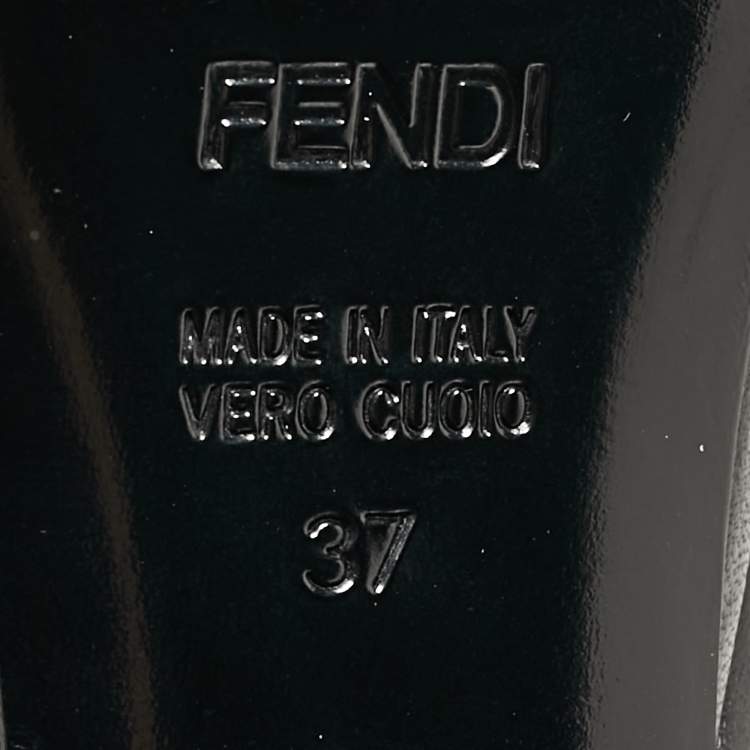مملوكة مسبقًا Fendi Black Leather Fendista Platform Pumps Size 37