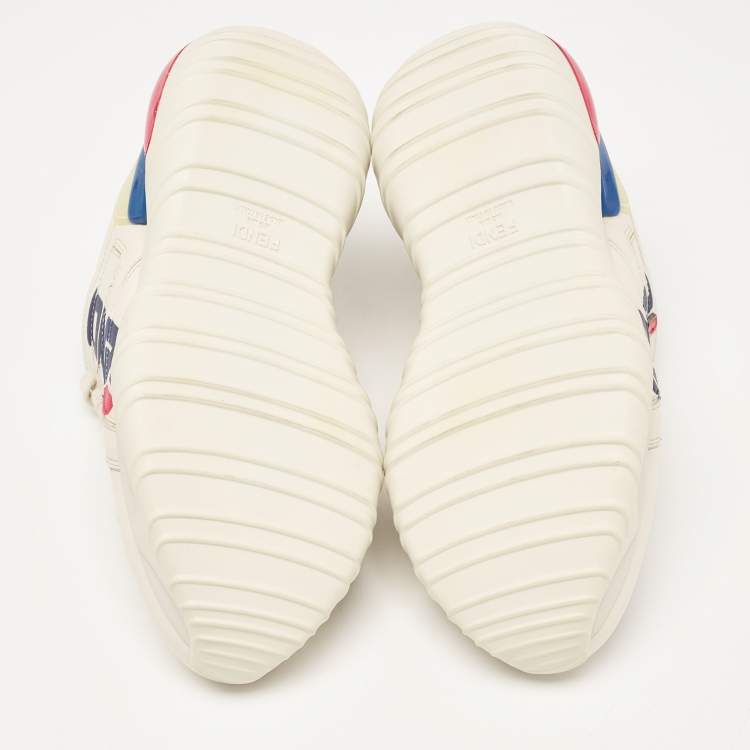 Pre Owned Fendi X Fila Cream Leather Fila Mania Platform Sneakers 35.5