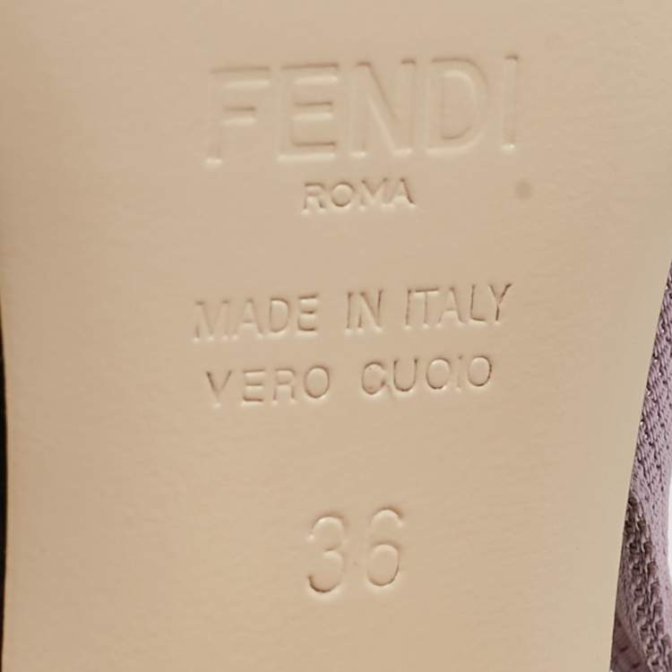 مملوكة مسبقًا Fendi Multicolor Technical Mesh and Fabric Colibri Slingback Pumps Size 36