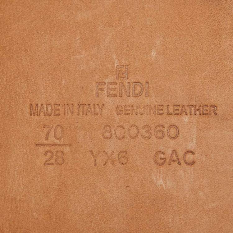 Pre Owned Fendi Multicolor Leather Wide Waist Belt 70CM