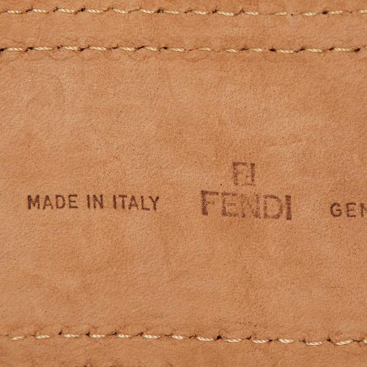 Pre Owned Fendi Black Patent Leather Wide Buckle Belt 80CM