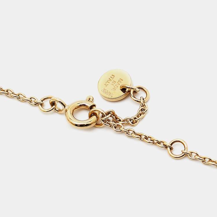 Pre Owned Fendi F is Fendi Crystal Gold Tone Bracelet