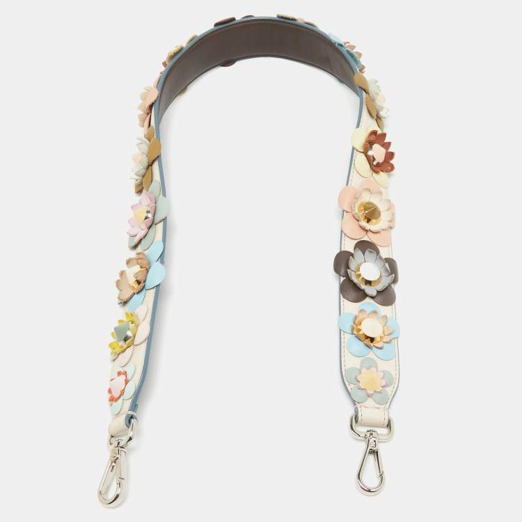 Pre Owned Fendi Multcolor Leather Flowerland Strap You Shoulder Bag Strap